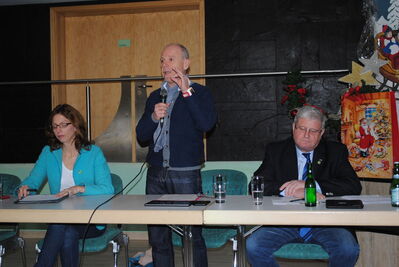 Sabine Bätzing-Lichtenthäler, Detlef Placzek und Winfried Conrad informierten in der Stadthalle Rennerod