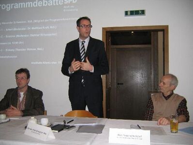 MdL Alexander Schweitzer (Mitte) sprach über das neue Grundsatzprogramm.